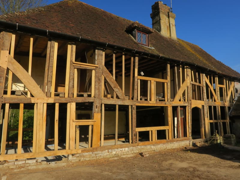 Timber framed building.